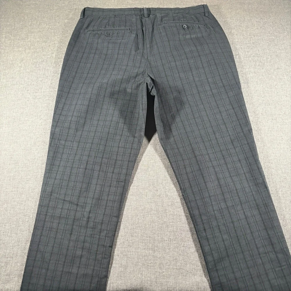 Banana Republic Aiden Fit Pants Mens 35x32‎ Gray Striped Slim Chino Trousers